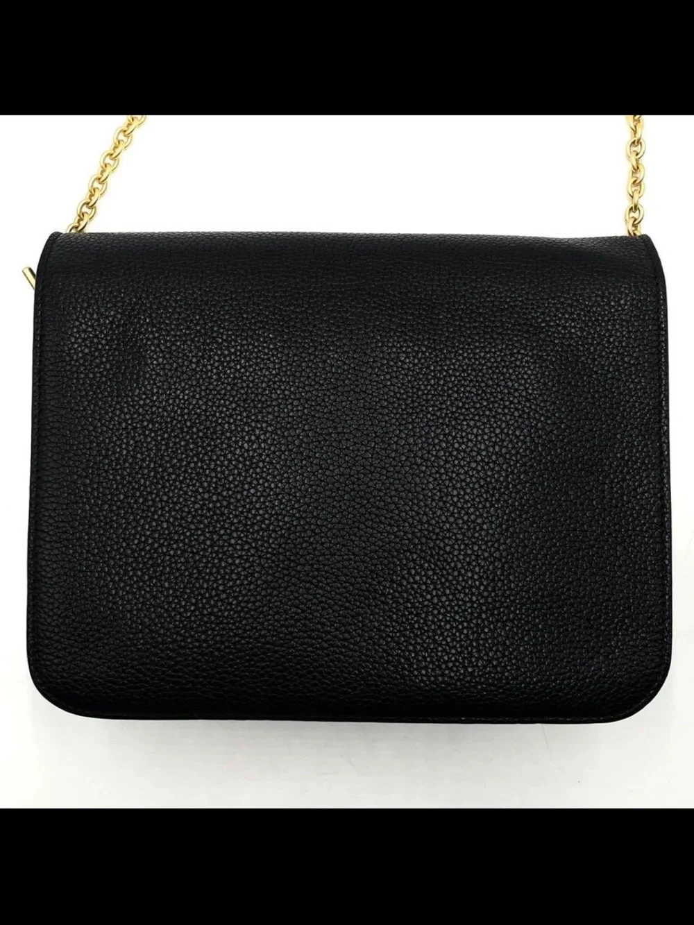 Mulberry Black Pebbled Leather Shoulder Bag with Gold Chain Strap